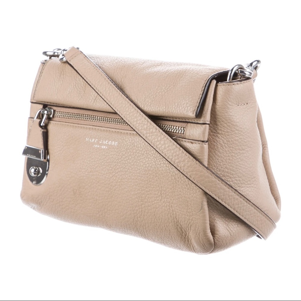 MARC JACOBS Neutral Earth Tone Leather Crossbody Bag